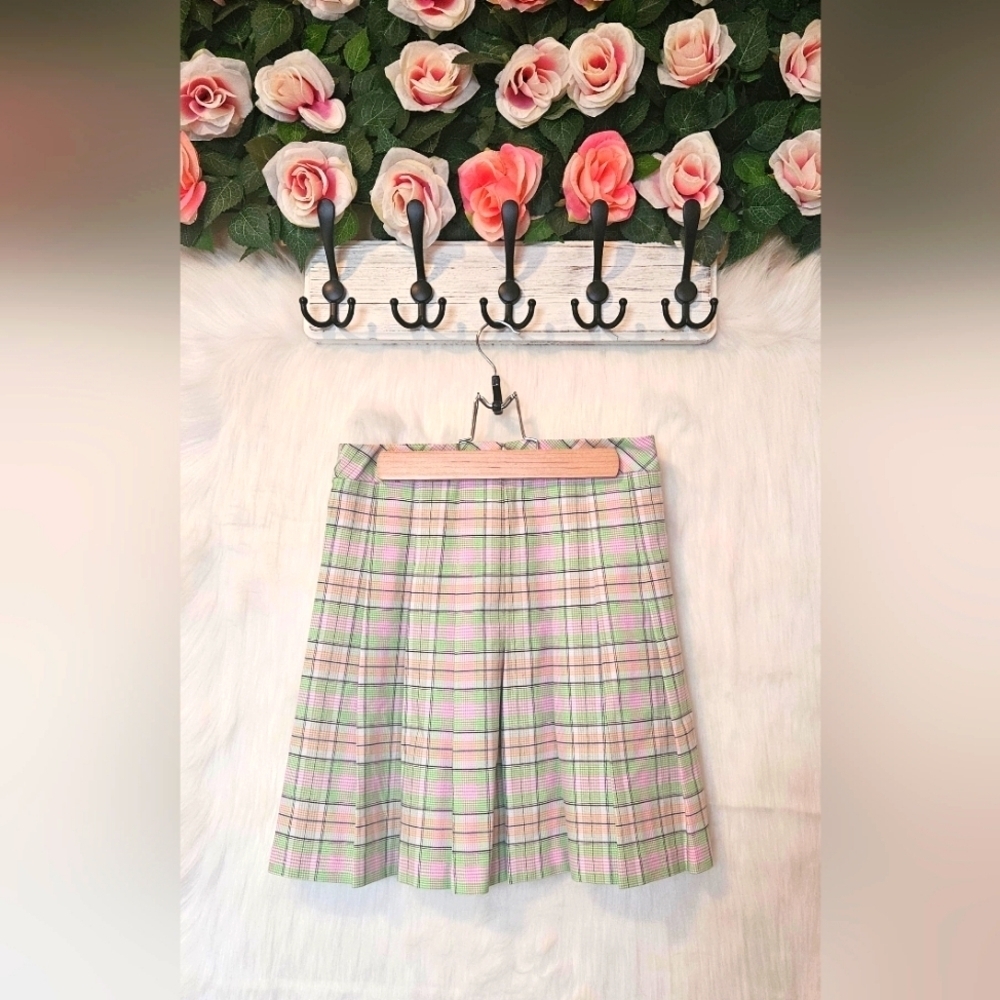 Sun-Deh Sunday Ice Cream Pastel Plaid Mini Skirt